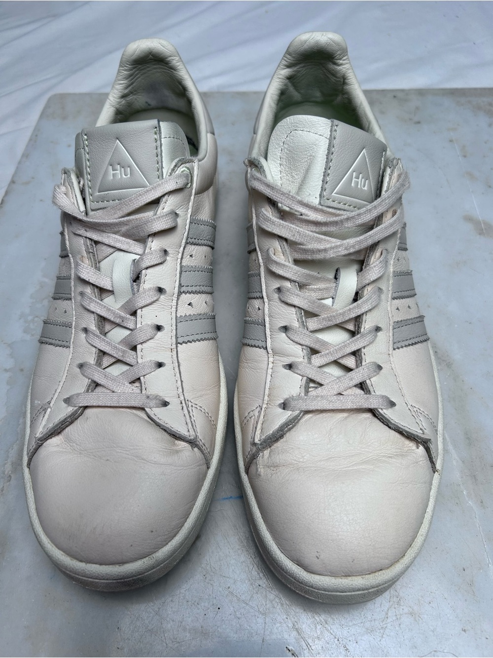 Adidas pharell Williams x Human Men's Leather Sneakers in cream
